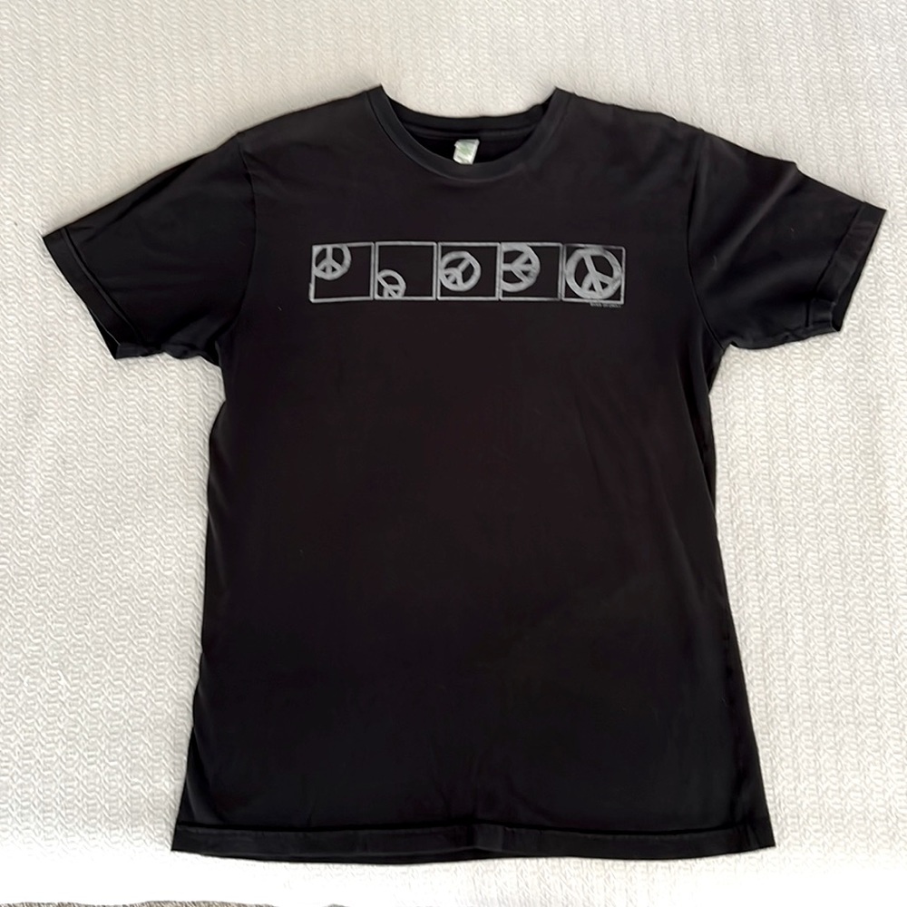 Soul Flower Men’s Organic Cotton Focus On Peace Graphic T-Shirt Black Prana